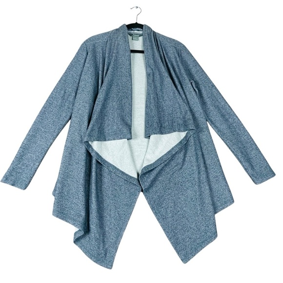 Natural Reflections Open Waterfall Front Minimalist Closet Staple Cardigan  Sz M - Picture 1 of 12